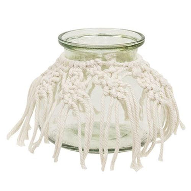 Macrame Boho Glass Vase Small - The Fox Decor